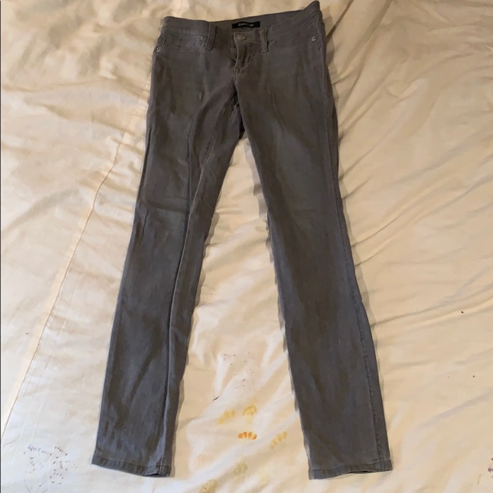 Bebe gray skinny jeans with shimmer. Size 26.